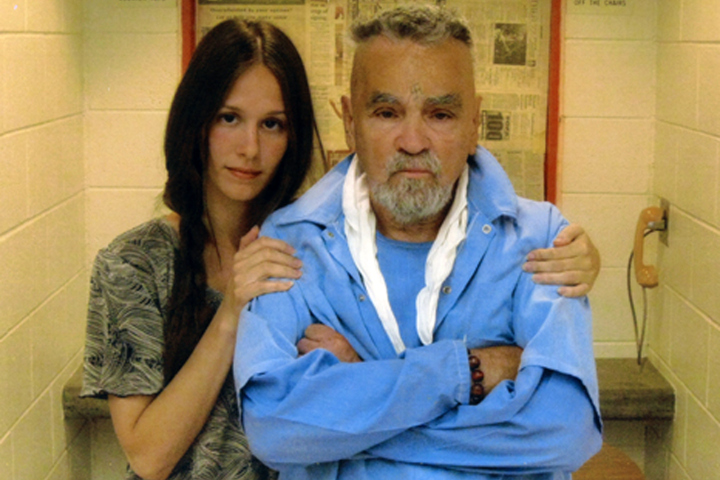 Charles Manson (right) and Afton Elaine Burton. Photo: MansonDirect.com/POLARIS