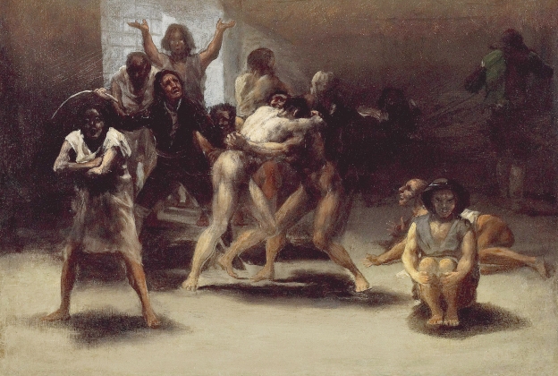 Франсиско де Гойя. Дворик сумасшедшего дома (фрагмент). 1794 Франсиско де Гойя. Дворик сумасшедшего дома (фрагмент). 1794
