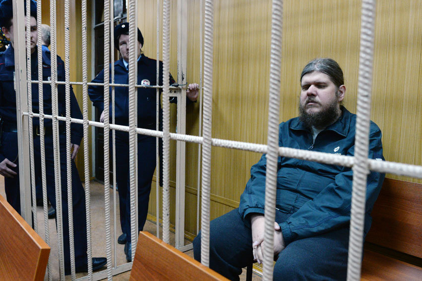 Лидер секты Андрей Попов в Тверском суде города Москвы, где рассматривается ходатайство следствия о продлении срока его ареста. Фото: Михаил Воскресенский/ РИА Новости